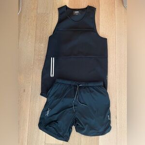 ASRV men’s black tank top and short athletic set Size M medium